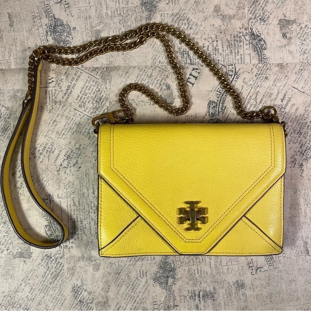 Tory Burch Kira Leather Envelope Crossbody Bag Chain Shoulder Strap Designer